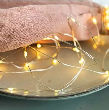 Sirius Lichterkette Knirke 40 LED Timer 3,9m batteriebetrieben silber