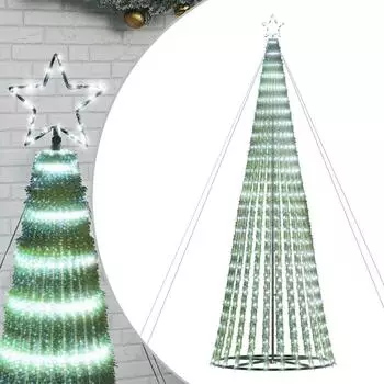 vidaXL Weihnachtsbaum Kegelform 1028 LEDs Kaltweiß 403 Cm