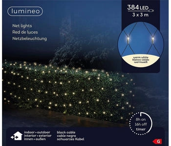 Lumineo Netzbeleuchtung 384 LED warmweiß schwarzes Kabel (494883)