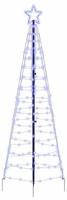 vidaXL LED Weihnachtsbaum mit Erdspie&szlig;en Blau 250 cm Eisen