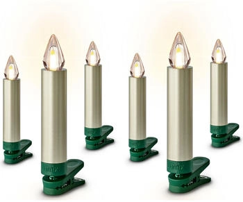 Krinner LED-Weihnachtsbaumkerzen kabellos 6 Stück weiß (77155)