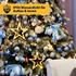 Salcar 2m Christbaumbeleuchtung mit Ring Sterne Weihnachtsbaum mit Fernbedienung und 9 Modi LED Tannenbaum Überwurflichterkette Warmweiß (WL56)