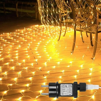 lapamax 6x4M Led Netz Innen Warmweiß Lichternetz 31V Weihnachtsbeleuchtung 8 Modi Timer LED Deko Weihnachten Garten Balkon Baum