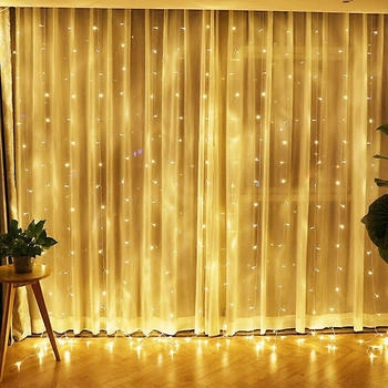 lapamax 3x3M LED Lichtervorhang Warmweiß 8 Modi Timer 31V Weihnachtsbeleuchtung IP44 Weihnachtsdeko Fenster Balkon Garten