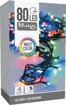 Koopman LED- bunt 80 LEDs Grünes Kabel Innen/Außen 9m 8 Funk.