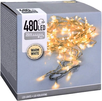 Koopman LED- warmweiß 480 LEDs transparentes Kabel Innen/Außen 39m