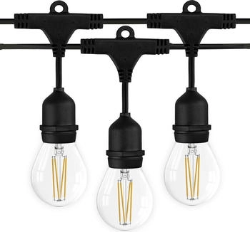 Ledvion 50M Inklusive 50x E27 LED Silber 50W 2100K IP65 Außenlichterkette (LVO10049-50m-Silver)