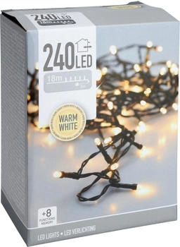 Koopman Kerstverlichting 240 led- 18m warm wit Timer Lichtfuncties Geheugen Buiten (DSS-80820.0) (AX8451140)