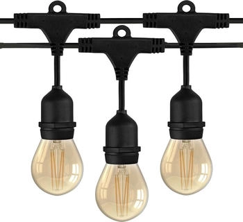 Ledvion LED 25M Inklusive 25x Gold E27 LED 1W 2100K Inklusive 25 Gold Filament LED-Lampen IP65 (LVO10049-25m-Gold)