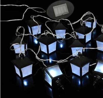 Nipach Nexos Trading 24 LED Solar 24 Laternen 3,5 cm Pavillonbeleuchtung Solar- 6,45 m Kabel transparent Akku aufladbar Gartenbeleuchtung