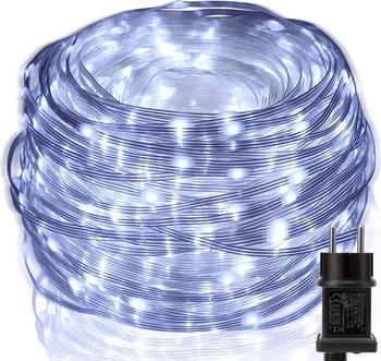Rosikey 20M Led Strom Wasserdicht 8 Modi PVC Lichtschlauch Garten Balkon Party Deko Weiß