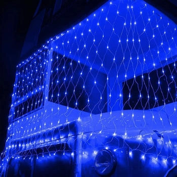 lapalife 6X4M 880LEDs Lichternetz 8 Modi Wasserdicht für Innen Weihnachten Hochzeit Party Garten Deko Blau