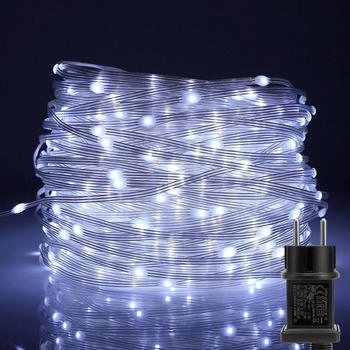 Rosnek 10m 100 LED 8 Lichtmodi Wasserdicht Innen Party Garten Deko Weihnachtsbeleuchtung Weiß