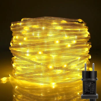 Rosnek 10m 100 LED 8 Lichtmodi Wasserdicht Innen Party Garten Deko Weihnachtsbeleuchtung Warmweiß