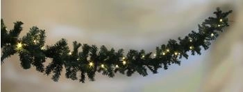 FHS Star-Max Tannengirlande 5 Meter mit 80 warmweißen LED's und Timer-Funktion inkl. Außenadapter und 5m Zuleitung (W19827)