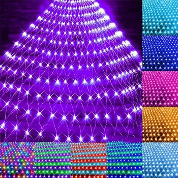 lapamax 6X4M 880LED Lichternetz Außen Innen Netz Lichtervorhang Weihnachtsdeko 8 Modi für Büsche Garten Zimmer Balkon Weihnachtsbeleuchtung Lila