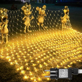lapamax 6x4M Led Innen Warmweiß Lichternetz 31V Weihnachtsbeleuchtung 8 Modi Timer LED Deko Weihnachten Garten Balkon Baum