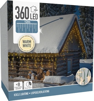 Koopman LED-Lichtervorhang warmweiß 360 LEDs Grünes Kabel Innen/Außen 15m (AX8451310)