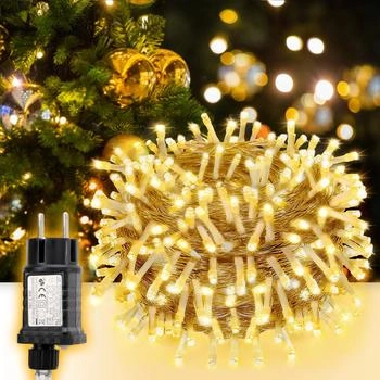 Salcar 15m 220er LED Weihnachten Außen Wasserdicht für Weihnachtsdeko Party Hochzeit Transparente Kabel Warmweiß (WL100)