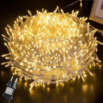 lapalife 50M 400 LED 8 Lichtmodi Wasserdicht mit Timer Innen Party Hochzeit Weihnachten Deko Warmweiß