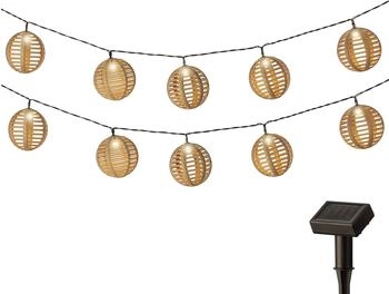 Lumineo LED Solar Outdoor Lampion Kugeln Plastik 4,5m Warmweiß (898722)