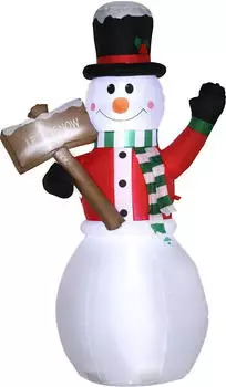 Outsunny Aufblasbarer Schneemann 180 cm mit Schild