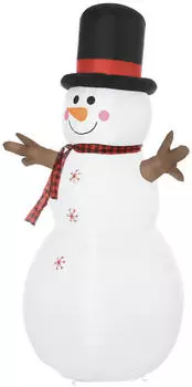 HomCom Weihnachtsfigur Aufblasbarer Schneemann, 182 cm hoch
