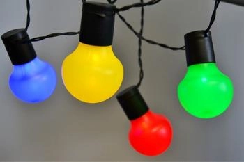 FHS LED Party- 17,5 m mit 50 Kugel-Laternen bunt für innen und außen (12711581)