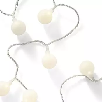Marelida LED- Berry Cherry 60 weiße XL Kugeln 8 Funkt. 9m Außen Deko Girlande 60-flammig ([327]494633)