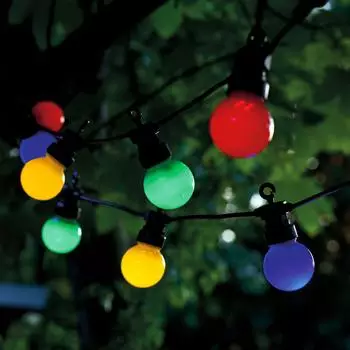 Sirius Home A/S LED- Lucas Biergartenlichterkette 10-flammig fernbedienbar bunt 6 m (69620)