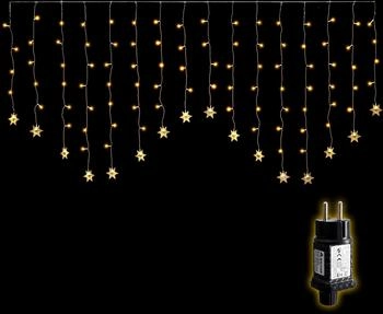 Salcar LED-Lichtervorhang 2M LED Schneeflocke Lichtervorhang Schneeflocken Außen LED Weihnachtsdeko Fenster mit 9 Modi und Speicherfunktion Warmweiß (WL64)
