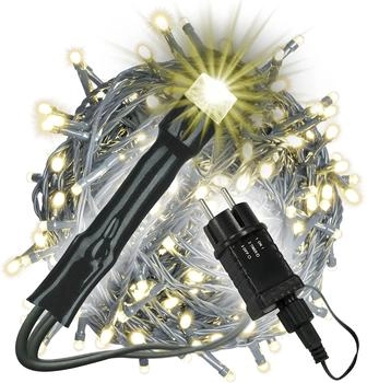 Nipach GmbH 400 LED warm weiß für Innen Aussen grünes Kabel Trafo Timer 50 Meter Weihnachtsbeleuchtung Weihnachtsdeko Partydeko Xmas-Deko (BA11714)