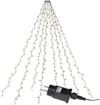 Nipach 200 LED warm weiß Weihnachtsbaum- - 8 Stränge Trafo 8 Funktionen grünes Kabel