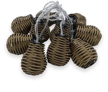 Spetebo 1.01 mit 10 Rattan Lampen Länge ca. 1,8m Party Kette Batterie betrieben