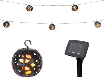 Lumineo LED Solar Kugeln Flammeneffekt 1,75m Kunststoff Warmweiß (894934)
