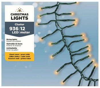 Kaemingk Lumineo LED- Cluster Weihnachtsbeleuchtung Compact 936 LEDs 936-flammig Timer-Funktion Klassisch Weiß 1200 m (493153)