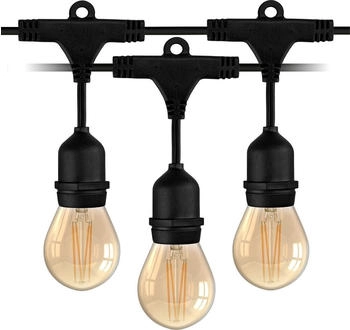 Ledvion LED Lichter Ketten Außen 30M E27 LED Fassung Wasserdicht IP65 Lichternetz Außenbereich String Light (LVO10049-6pack)