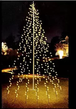 ECD Germany Fahnenmast Lichterkette 6x2,08m 192 LEDs warmweiß (71714)