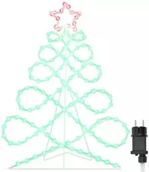 vidaXL Lichterbaum in Weihnachtsbaumform Mehrfarbig 80 x 56 cm PVC (42018958)