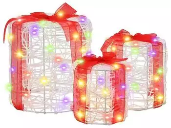 vidaXL Geschenkbox Dekoration 3 pcs Bunt 20 x 20 x 21 cm Acryl (42019087)