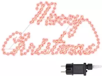 vidaXL Weihnachtsschild mit 216 LEDs Rot 99 x 55 x 13 cm Eisen (42018961)