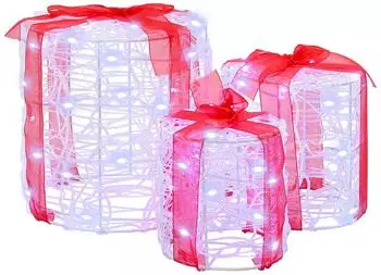 vidaXL Geschenkbox Dekoration 3 pcs Kaltweiß 20 x 20 x 21 cm Acryl (42019085)
