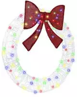 vidaXL Kranz mit 80 LEDs Mehrfarbig 92 x 92 x 9,5 cm Acryl