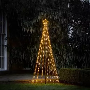Lights4fun 2,4m LED Baum Weihnachtsdeko außen warmweiß (L4F24029EU)