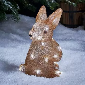 Lights4fun LED Acryl Weihnachtsfigur außen Hase (LL21071)