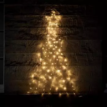 Lights4fun Wanddeko Bicolor LED Weihnachtsbaum mit Fernbedienung (PL24056EU)