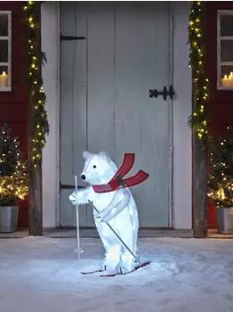 Lights4fun LED-Weihnachtsfigur Außen Polarbär (XX25012EU)
