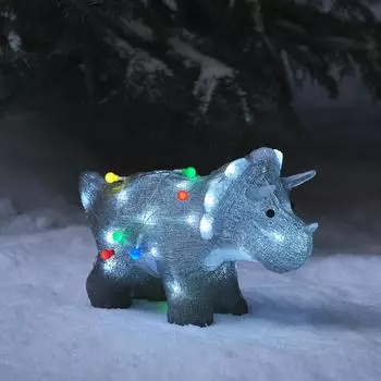 Lights4fun 36cm LED Acryl Weihnachtsfigur Grae der Triceratops (LL24064)