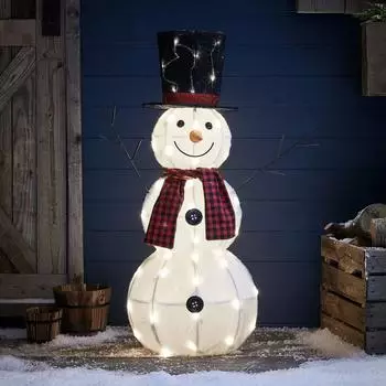 Lights4fun Schneemann LED Weihnachtsfigur (PL21044EU)