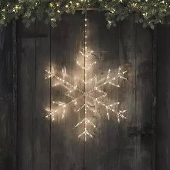 Lights4fun 60cm Acryl LED Schneeflocke Weihnachtsdeko außen (L4F24036)